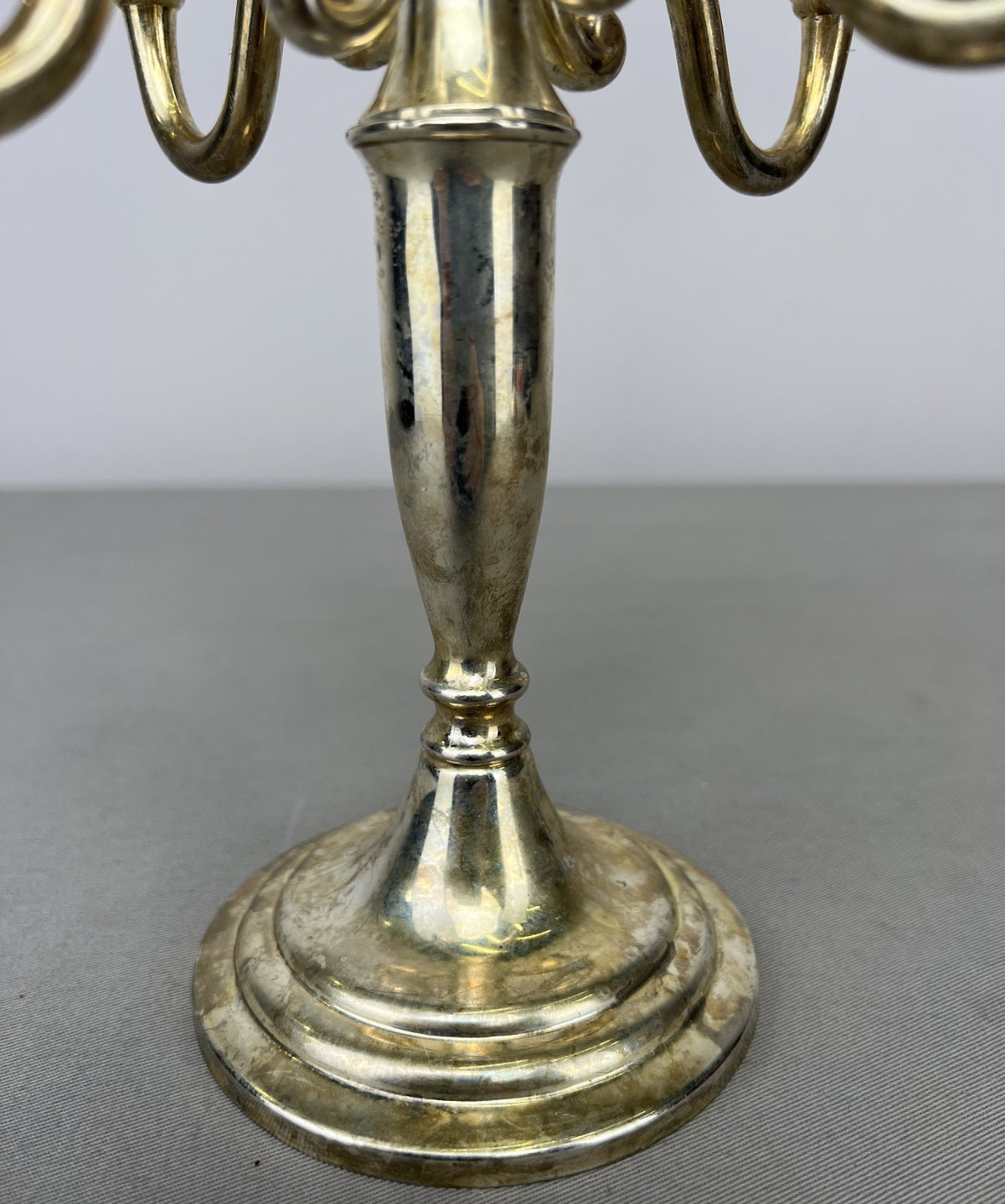 Pair of Candelabras Vintage French Style Metal Five Arm Candle Holders LOT 6484