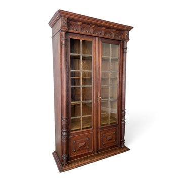Bookcase Antique French Style Glazed Display Cabinet Oak Sideboard LOT 6545