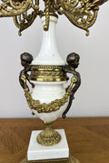Clock Antique Louis XV Brass Marble Garniture Set With Candelabras LOT 602619