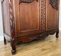 Wardrobe Antique French Style Walnut Two Door Carved Armoire LOT 6499