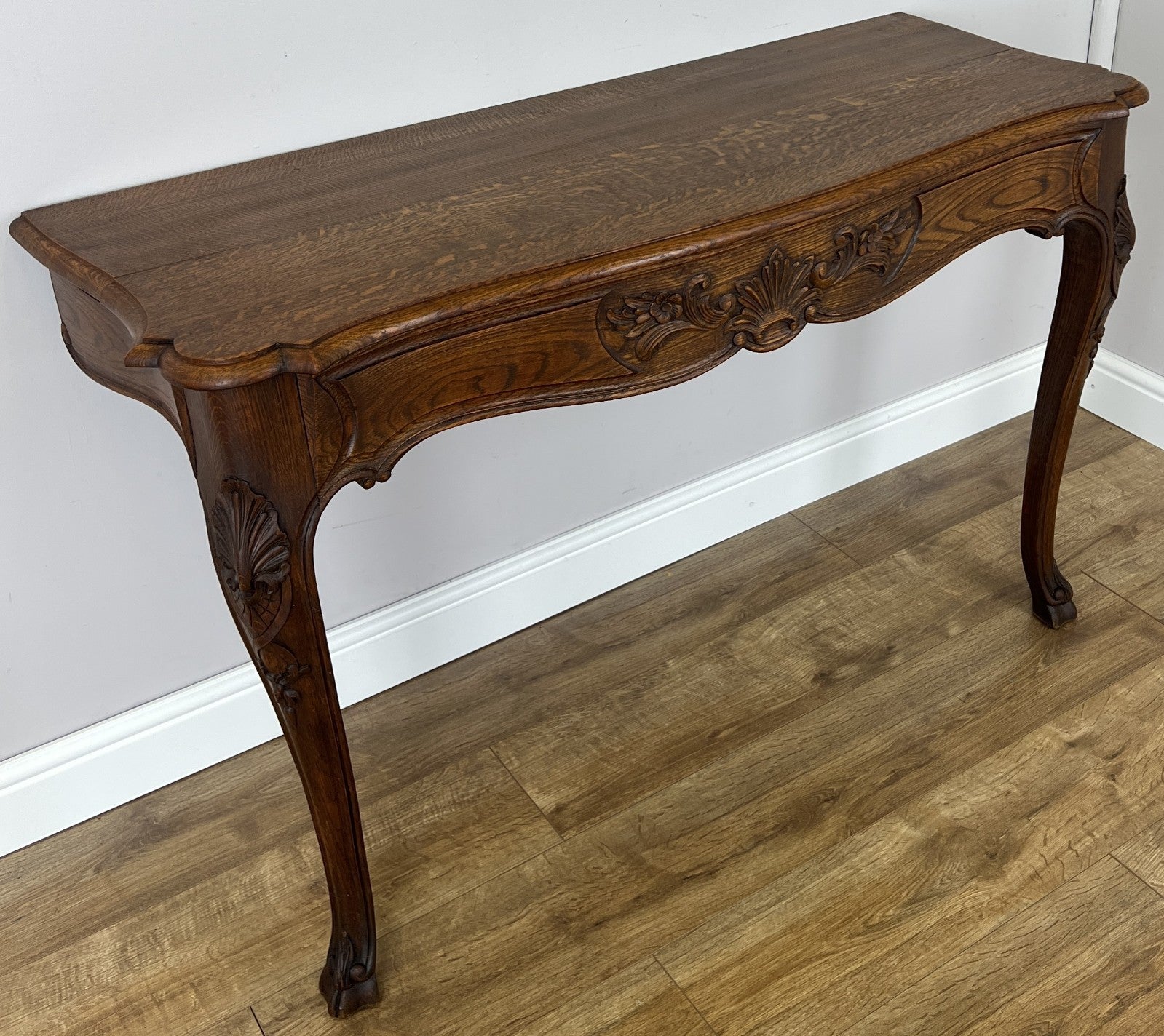 Table with Mirror Antique French Louis Oak Wall Mirror Console Table LOT 64028