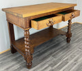 Cabinet Antique French Style Oak Carved Table with Two Drawers LOT 48003