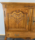 Cabinet Vintage French Louis XVI Style Oak Cupboard Carved Sideboard LOT 40175