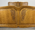 Bed Vintage French Louis XVI Double Bed Frame Oak Carved Headboard LOT 14624