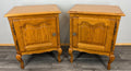 Pair of Bedside Tables Vintage French Louis Oak Nightstands Cabinets LOT 35170