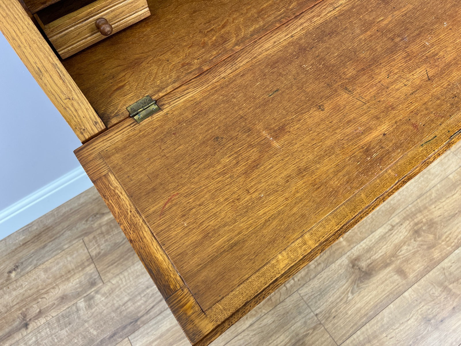 Secretaire Writing Desk Vintage French Louis Oak Rare Bureaux Cabinet LOT 631914