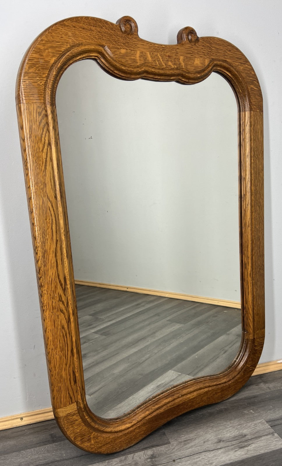 Vintage French Style Carved Wall Mirror Oak Ornate Wall Frame LOT 45451