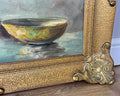 Oil Painting Vintage French Style Signed Floral Gilt Frame Wall Art LOT 61146