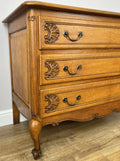 Chest of Drawers Vintage French Louis Oak 3 Drawers Carved Cabinet LOT 62596