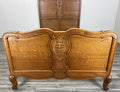 Bed Vintage French Louis XVI Double Single Frame Oak Carved Headboard LOT 45932