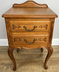 Pair of  Bedside Tables Vintage French Louis Oak Nightstands Cabinets LOT 48662
