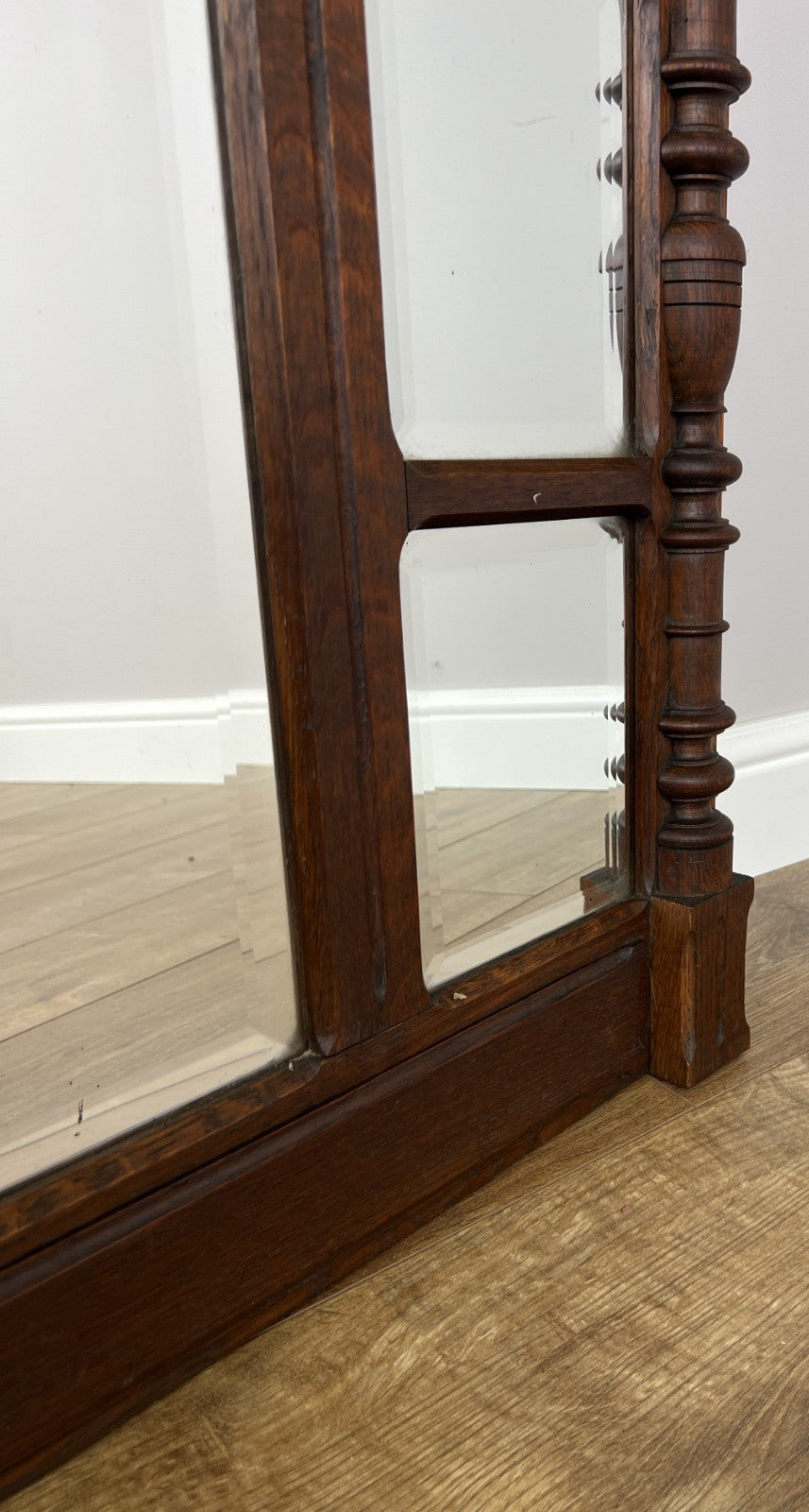 Mirror Antique French Oak Wall Mirror Bevelled Large Glass Wall Frame LOT 637010