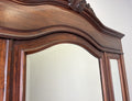 Wardrobe Antique French Style Walnut Two Door Mirrored Carved Armoire LOT 61334