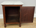 Bedside Table Antique French Style Marble Top Walnut Cabinet Nightstand LOT 623710