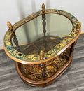 Bar Cart Vintage French Zodiac Drinks Trolley Glass Top Serving Table LOT 439413