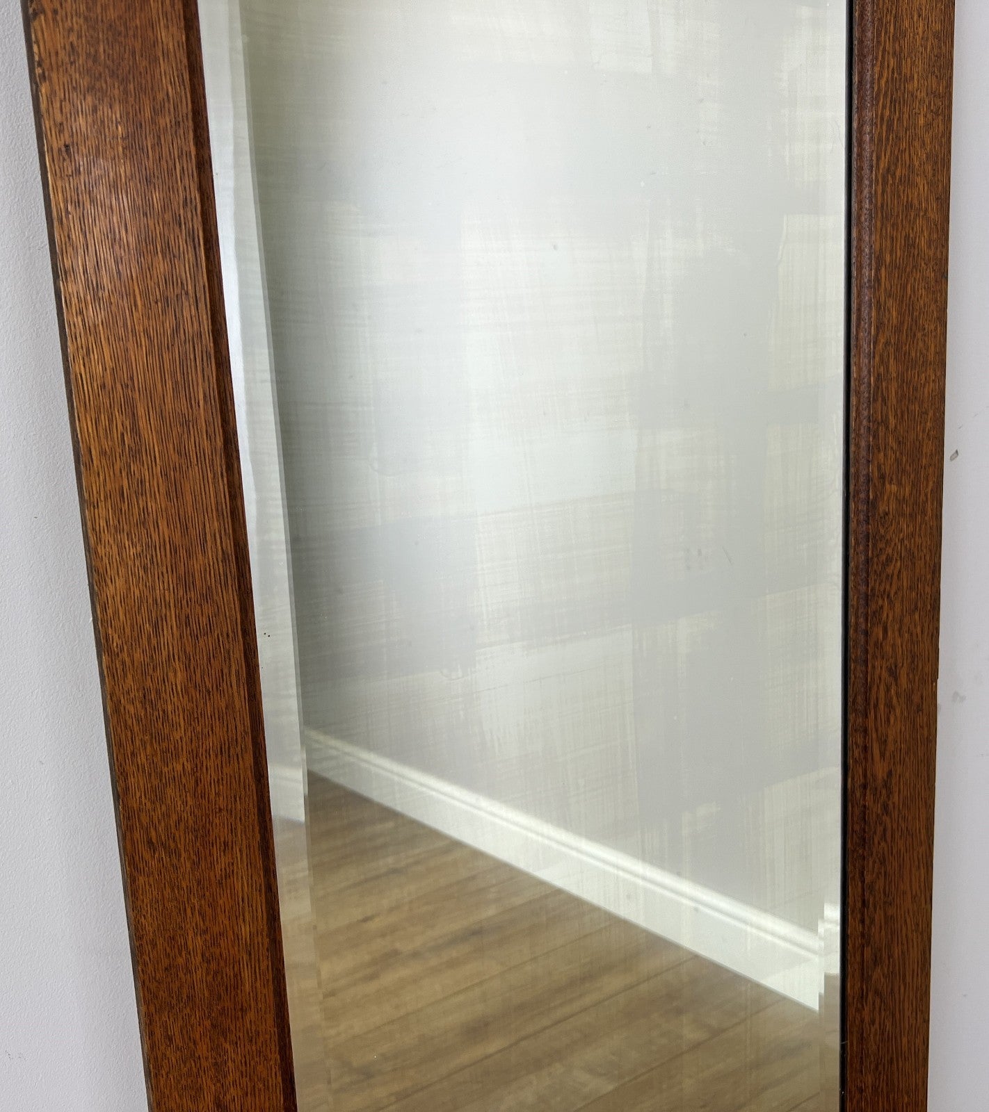 Mirror Antique French Style Oak Carved Wardrobe Mirror Polished Glass LOT 61902