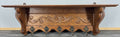 French Vintage Coat Rack Oak 5 Hooks Ornate Wall Shelf Carved Coat LOT 44451