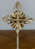 Crucifix Vintage French Style Religious Cross Gilt Detail Stand LOT 46531