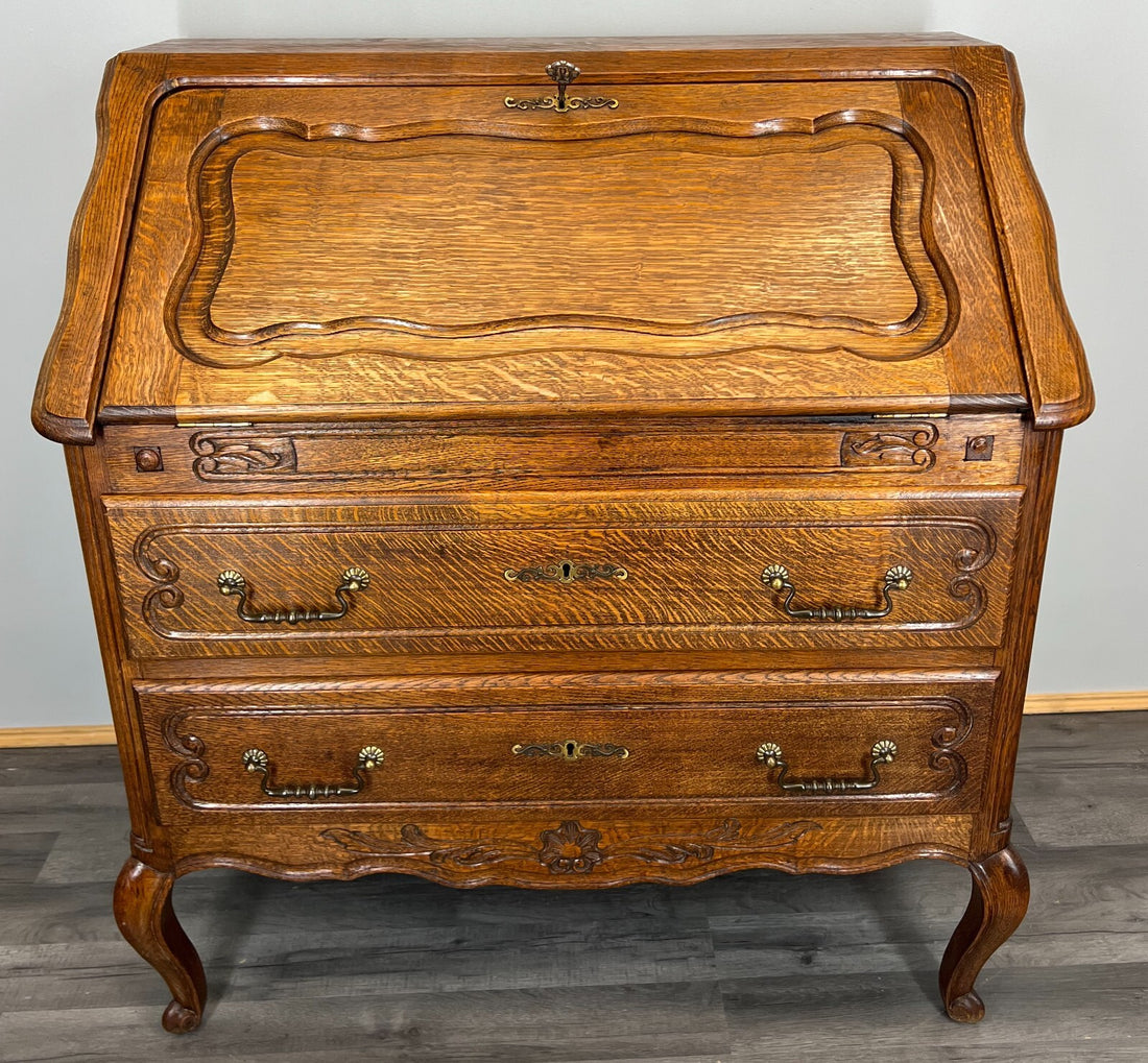Secretaire Writing Desk Antique French Style Bureau Drop Front Cabinet LOT 35230