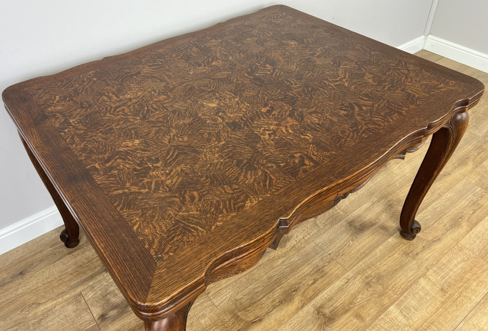 Dining Table Vintage French Louis XVI Carved Oak Extendable Table LOT 63549
