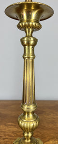 Candleholders Vintage French Brass Pair Tall Classical Candlesticks LOT 46734