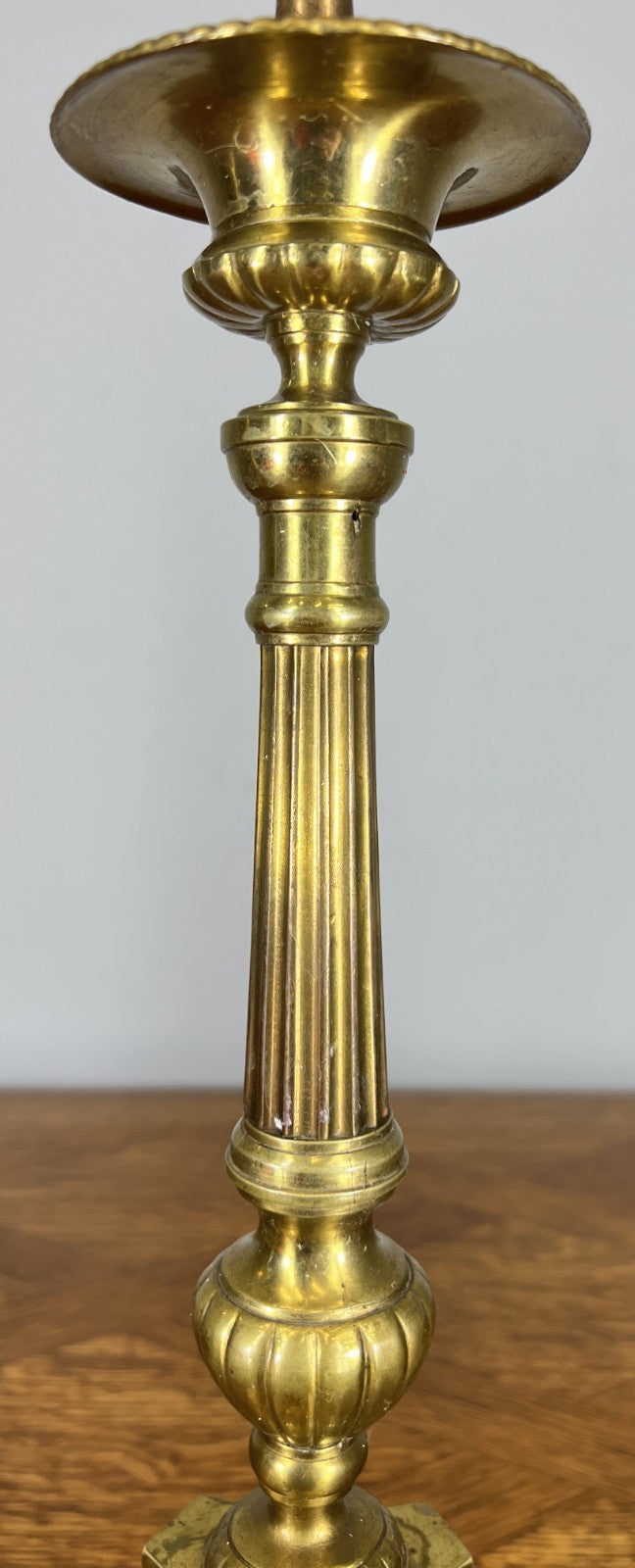 Candleholders Vintage French Brass Pair Tall Classical Candlesticks LOT 46734