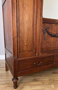 Wardrobe Antique French Walnut Two Door Mirrored Carved Armoire Cabinet LOT 60839
