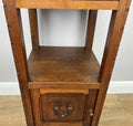 Bedside Table Antique French Style Marble Top Oak Cabinet Nightstand LOT 62402