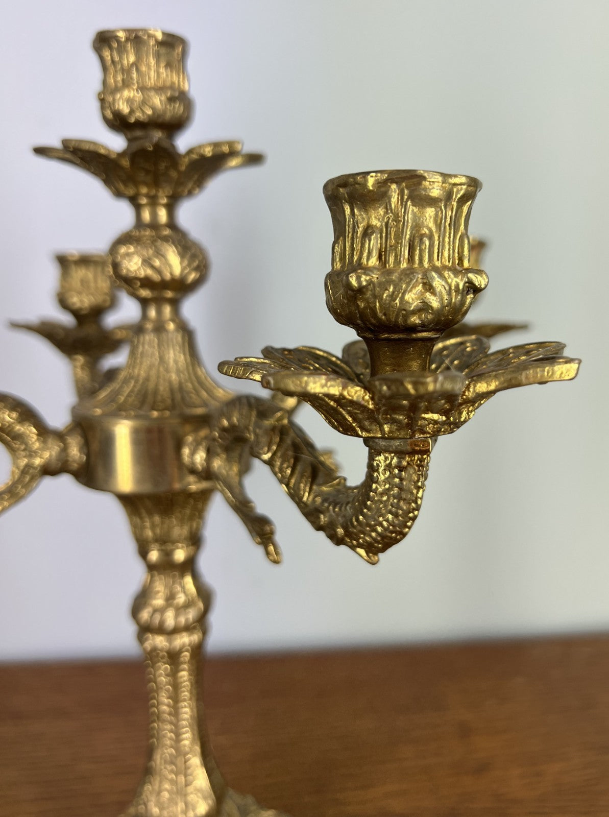 Candelabra Vintage Brass Five Arm Ornate Candle Holder LOT 4033
