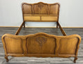 Bed Vintage French Louis XVI Double Bed Frame Oak Carved Headboard LOT 46170