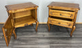 French Vintage Oak Bedside Tables Pair Cupboards Cabinets Louis XVI LOT 3943