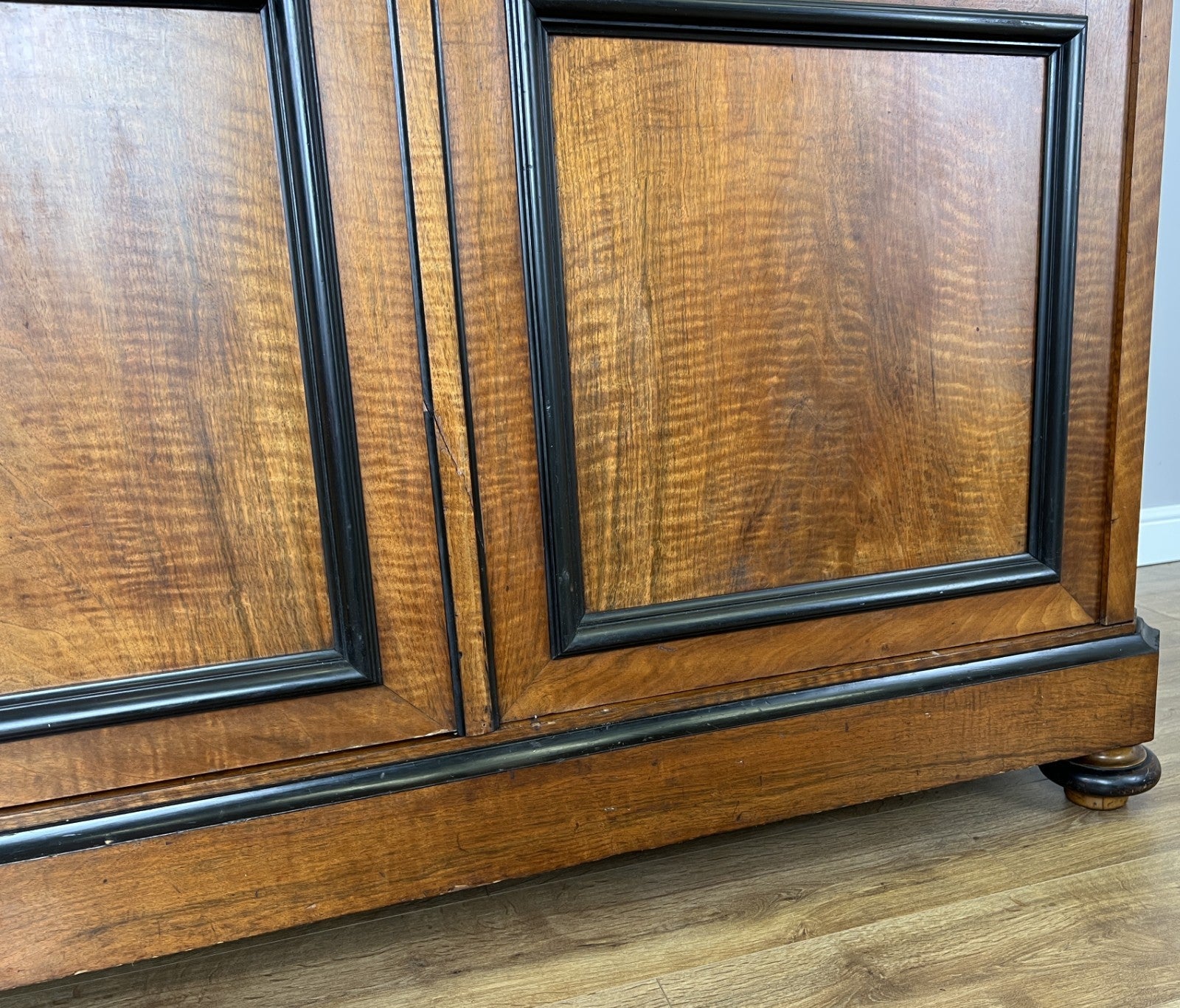 Wardrobe Antique French Style Walnut Two Door Carved Armoire Cabinet LOT 613214