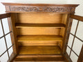 Bookcase Vintage French Oak Glazed Display Cabinet Carved Sideboard LOT 625712