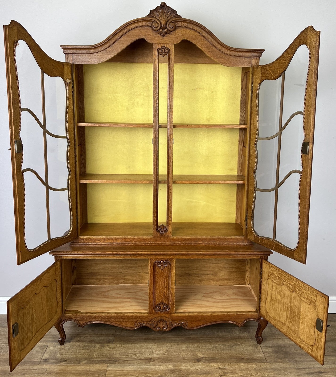 Bookcase Vintage French Louis XVI Oak Display Cabinet Carved Sideboard LOT 628212