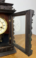 Clock Vintage Junghans Wooden Mantel Clock Glass Door Table Clock LOT 605518