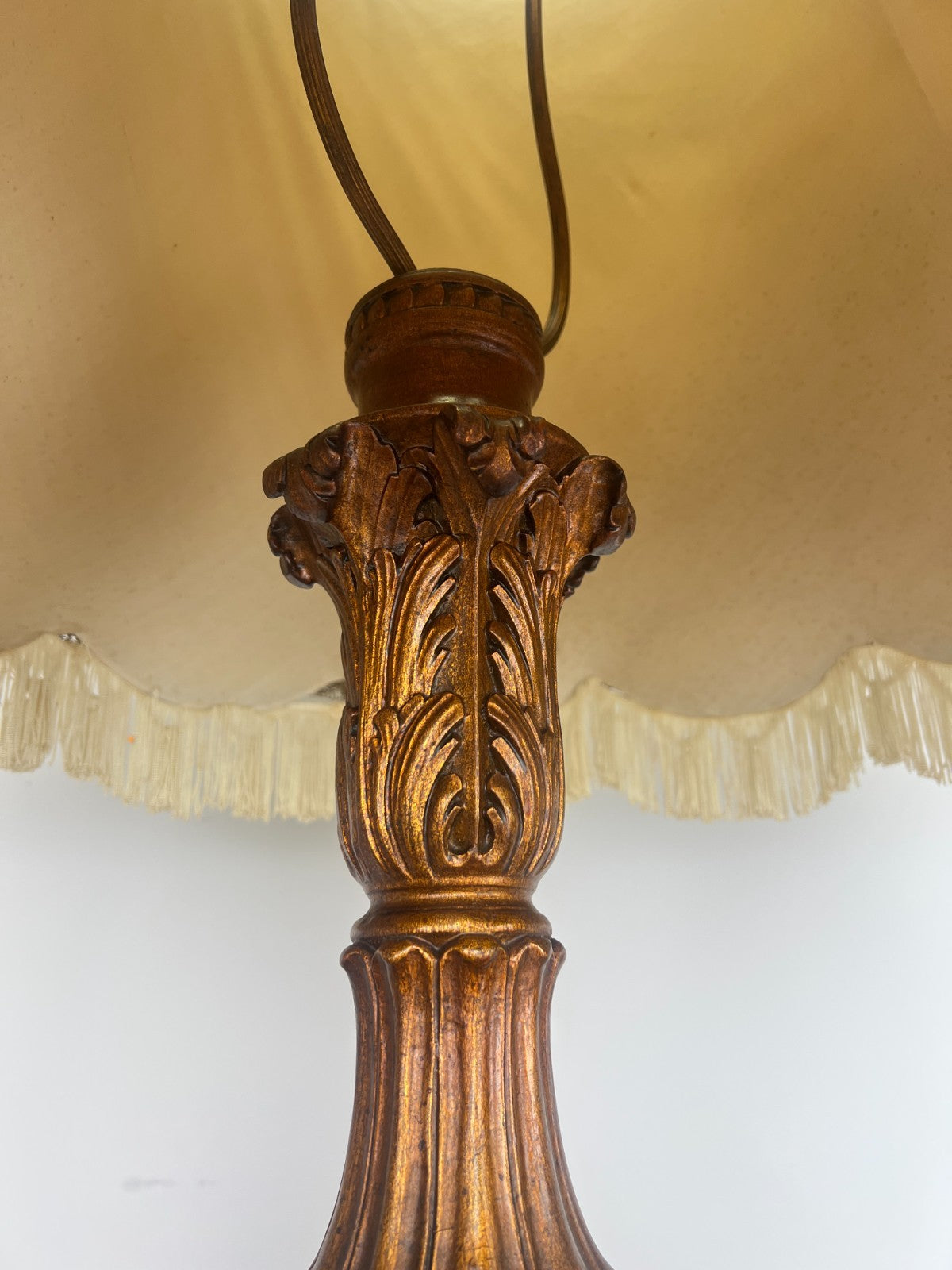 Floor Lamp Vintage French Style Ornate Standing Lamp with Fringe Shade LOT 607317