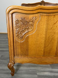 Bed Vintage French Louis XVI Oak Double Bed Frame Carved Headboard LOT 33394