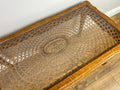 Coffee Table Vintage French Style Oak Carved Glass Top Side Table LOT 63106