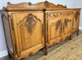 Sideboard Vintage French Louis Style Oak 4 Door Cupboard Carved Cabinet LOT 63622