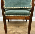 Armchair Antique French Style Walnut Upholstered Seat Carved Chair LOT 628612