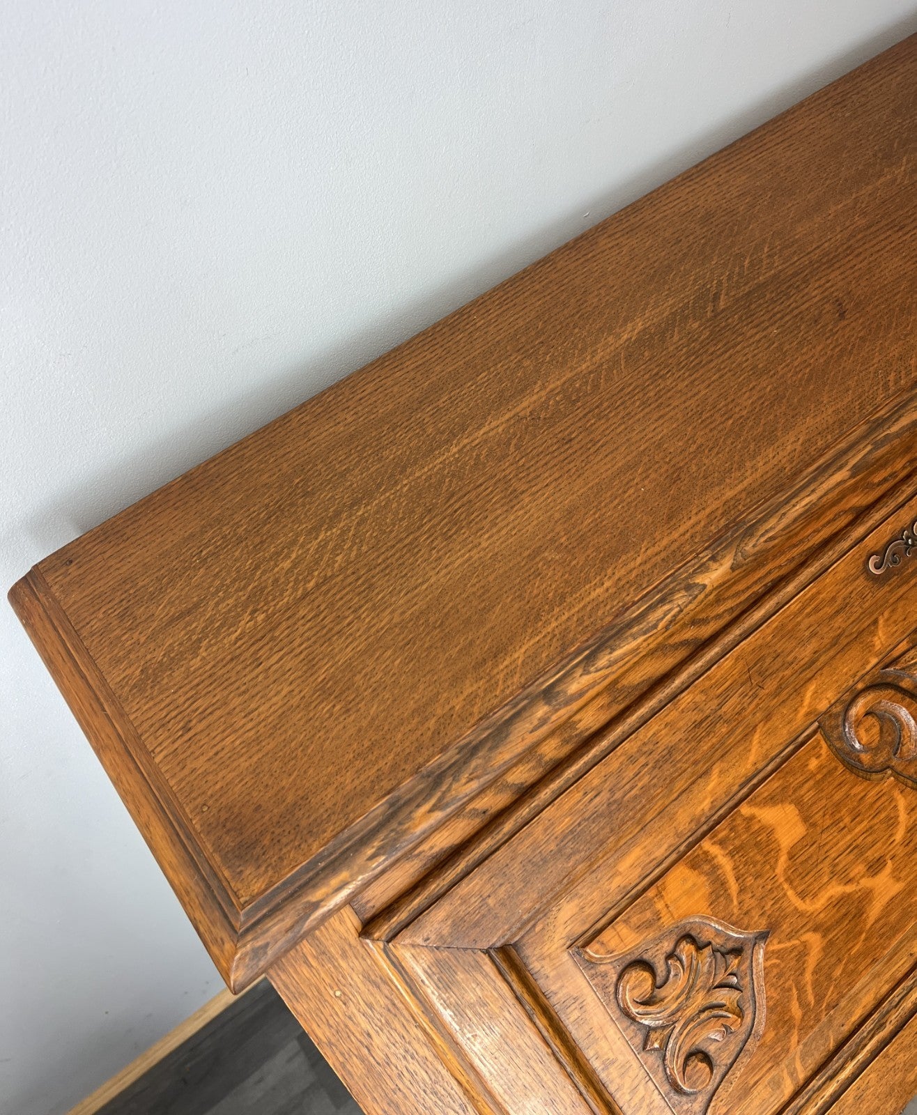 Secretaire Writing Desk Oak Rare Vintage French Louis Bureaux Cabinet LOT 45088