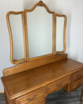 Vintage Dressing Table with Mirror French Oak Louis Vanity Table Makeup LOT 45576