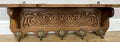 Coat Rack Vintage French Oak Wall Mounted 5 Hooks Carved Rack Hanger LOT 62041