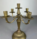 Candelabra Vintage French Style Metal Gold 5 Arm Candle Holder Pair LOT 50755