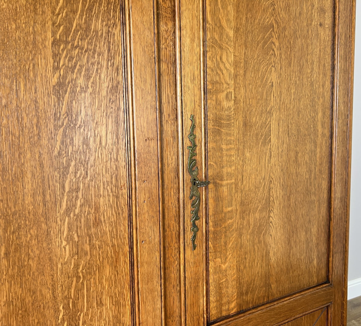 Wardrobe Vintage French Louis XVI Style Three Door Oak Carved Armoire LOT 645810