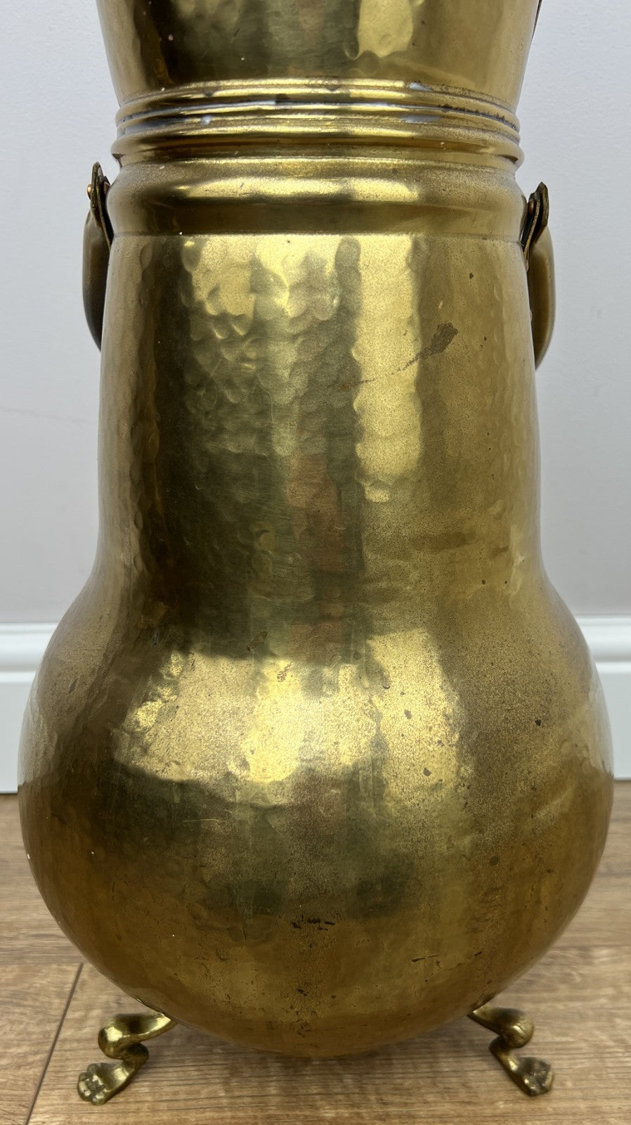 Umbrella Stand Vintage Style Brass Hall Stick Holder Lion Paw Feet LOT 60214