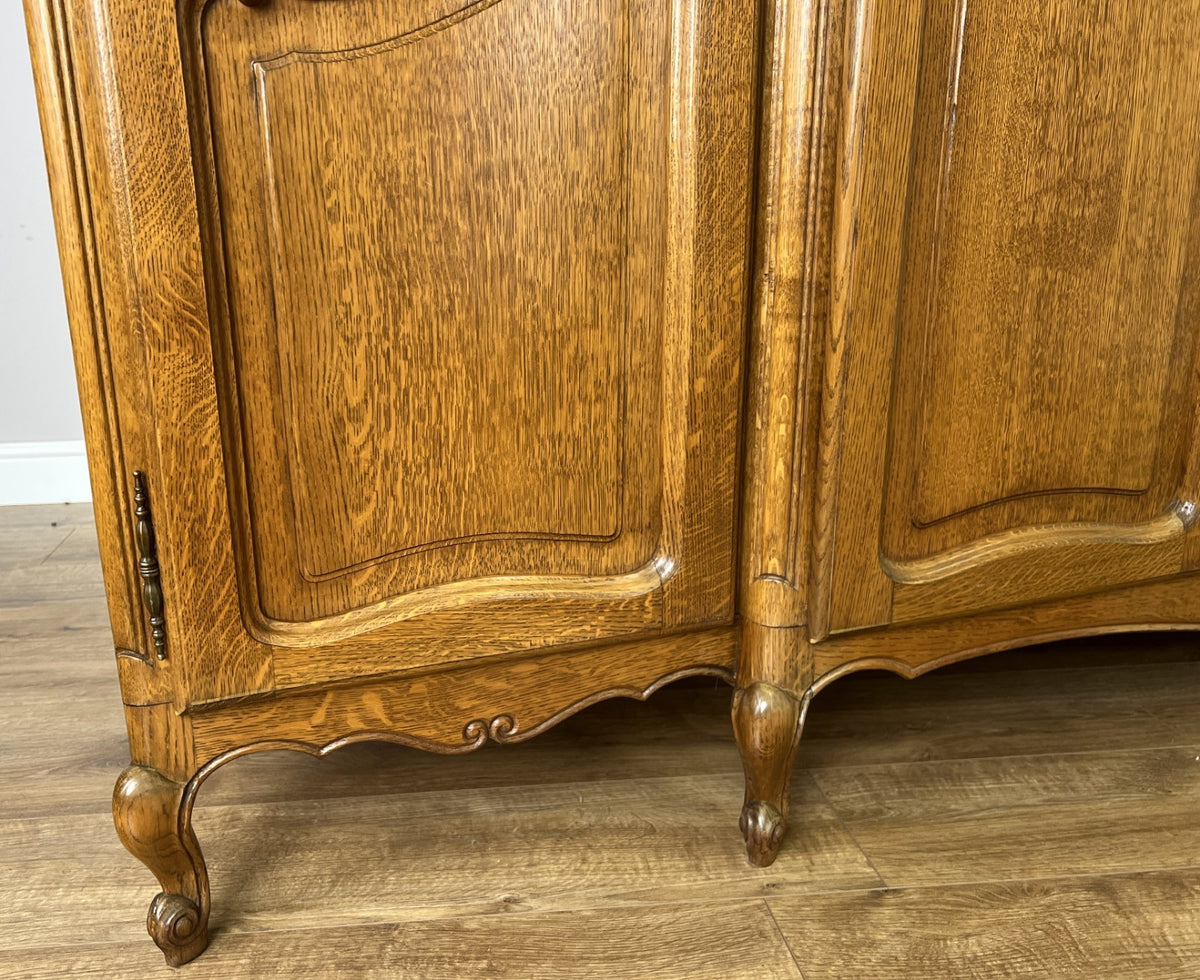 Wardrobe Vintage French Louis XVI Style Five Door Oak Carved Armoire LOT 64578