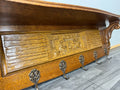 French Vintage Style Coat Rack Oak 6 Hooks Ornate Wall Shelf Coat LOT 46920
