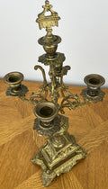 Pair of Candelabra Antique French Style Brass Five Arm Candle Holders LOT 602520