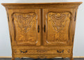 Cabinet Vintage French Louis XVI Oak Sideboard Carved Panels Cupboard LOT 43322